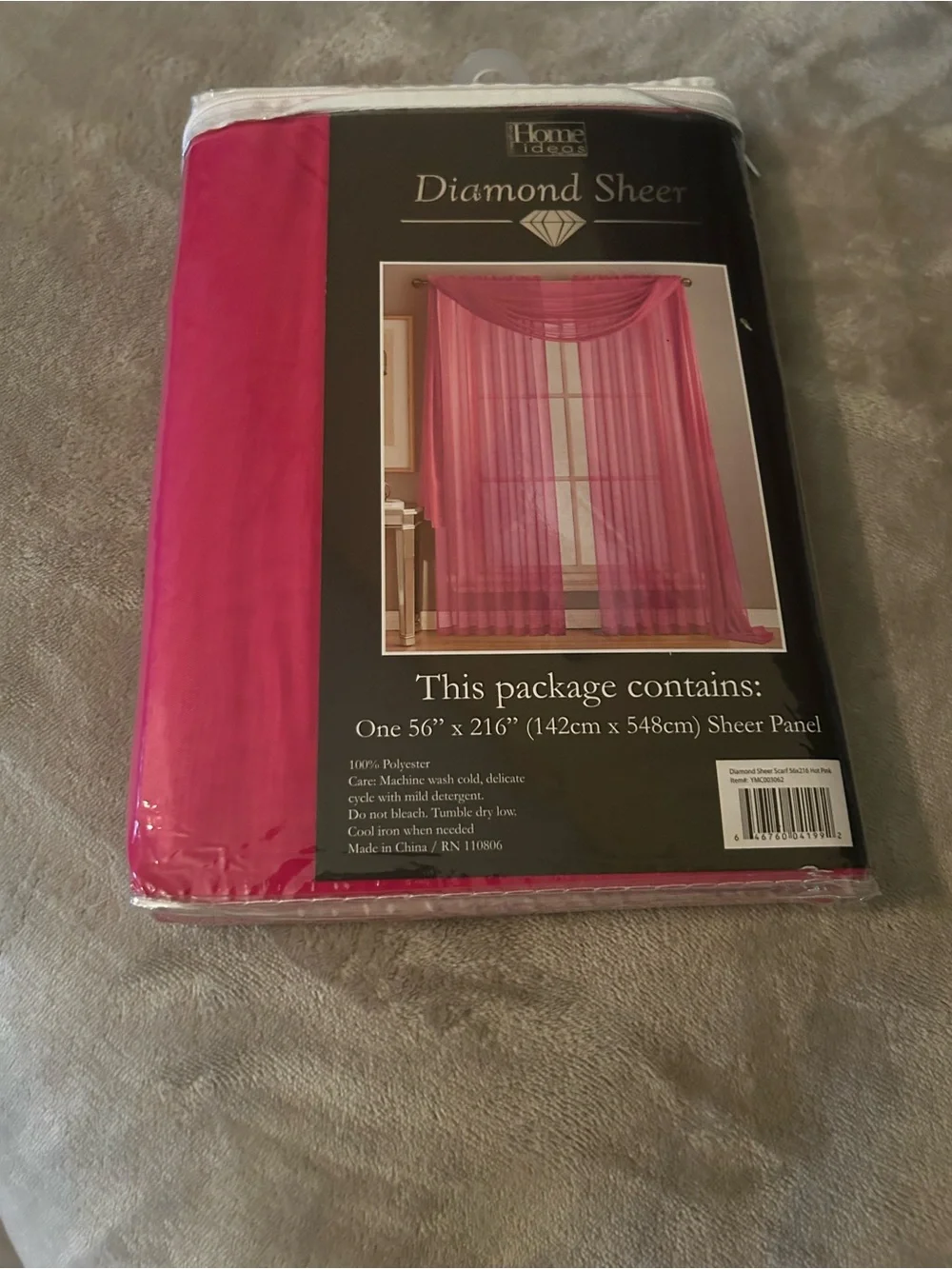 New Hot Pink 56” x 216” Sheer Panel/Swag Window Curtain Swag Panel Only